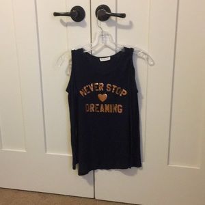 Cold shoulder navy blue long sleeve shirt large